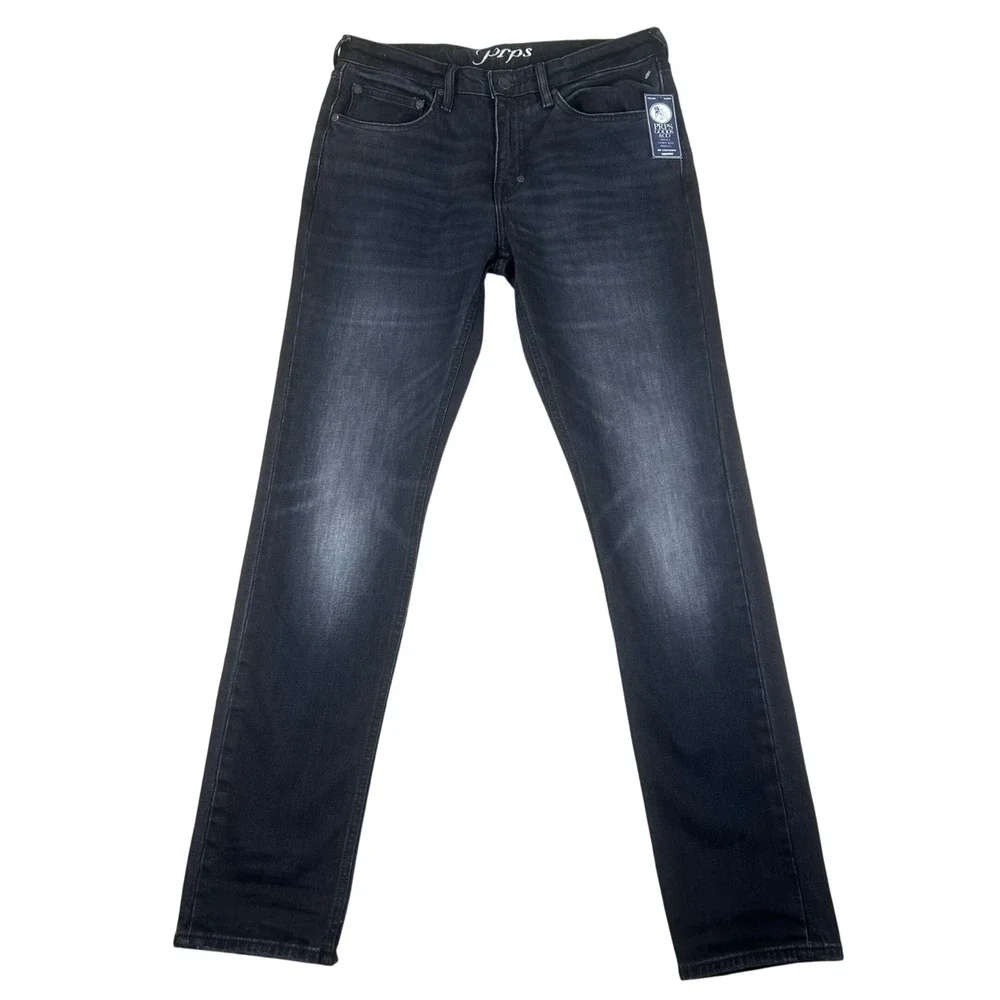 PRPS Goods & Co Men 32‎ Le Sabre Japanese Denim Slim Fit Black Indigo Rinse Wash